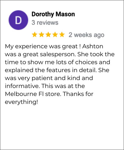 Hudson's Furniture Melbourne FL 5-star review