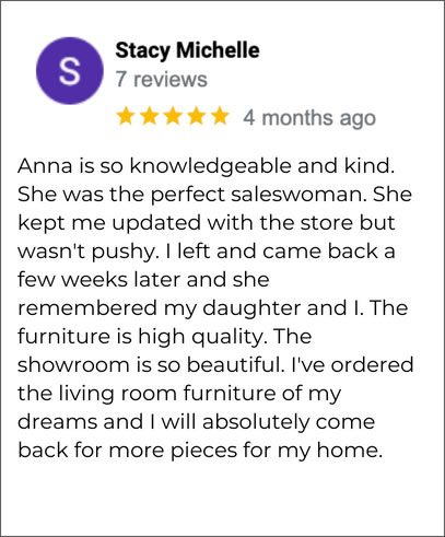 Hudson's Furniture Melbourne FL 5-star review