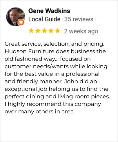 Hudson's Furniture Ocoee FL 5-star review