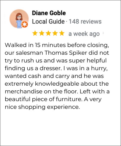 Hudson's Furniture Ormond Beach FL 5-star review