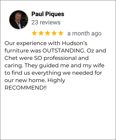 Hudson's Furniture St. Petersburg / Pinellas Park FL 5-star review