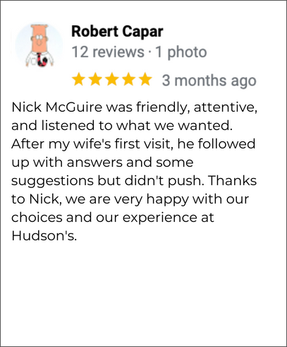 Hudson's Furniture St. Petersburg / Pinellas Park FL 5-star review