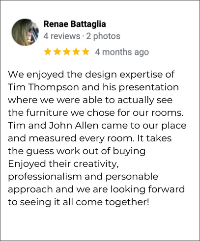 Hudson's Furniture Tampa FL 5-star review